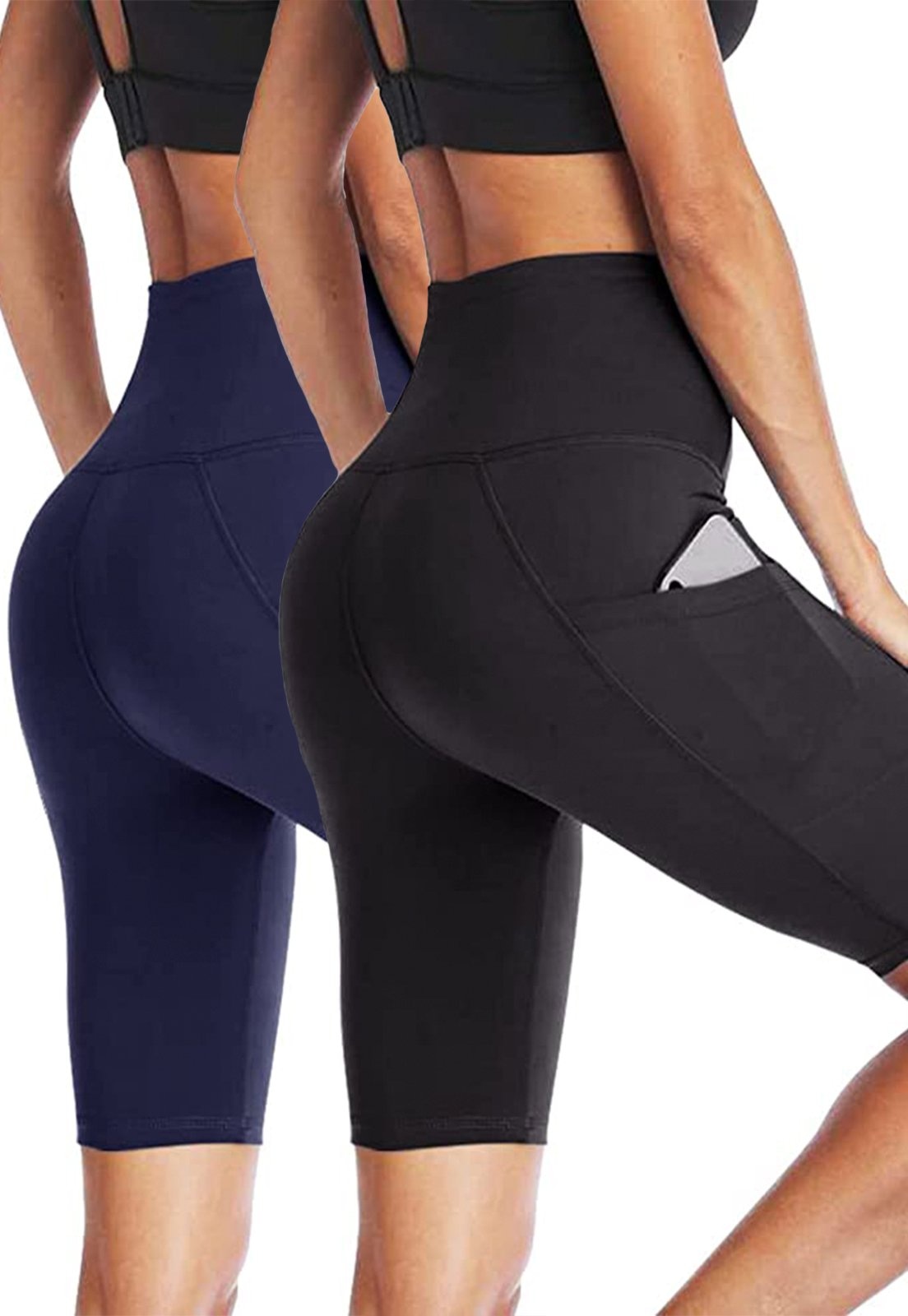 Imagem principal Kit 2 Bermuda Biker Rioutlet Com Bolso + Preta Rioutlet azul marinho/preto