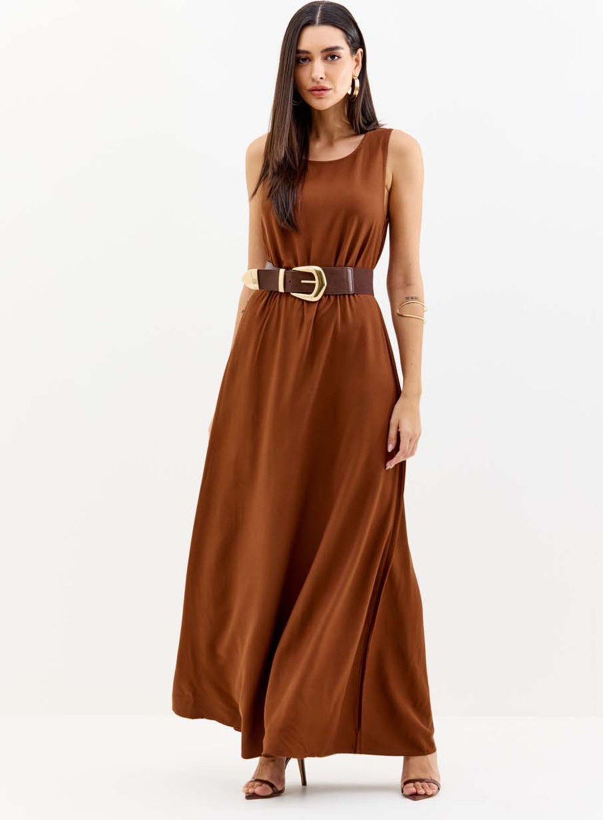 Imagem principal Vestido Longo Com Abertura Lateral Triton Netherlands Triton marrom