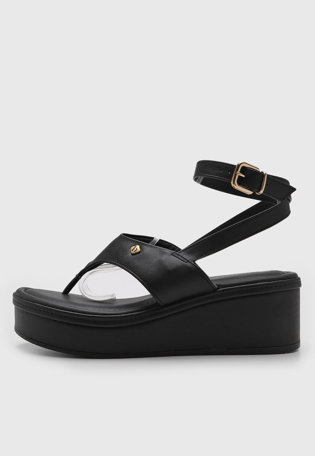 Imagem principal Sandália Média Feminina cê Salto Anabela Preta BEBECÊ preto