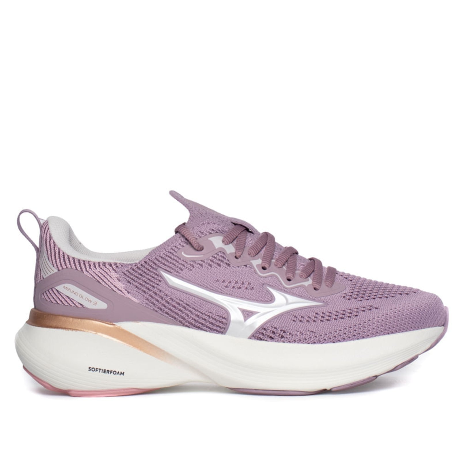 Imagem principal Tênis Feminino Mizuno Glow 3 Respirável Claro Mizuno roxo