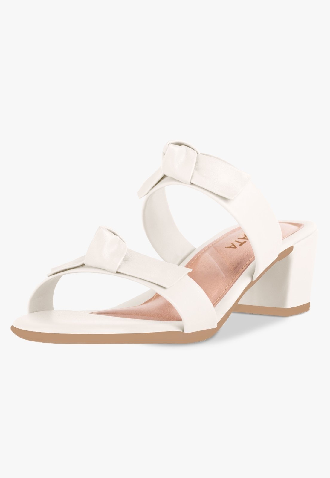 Imagem principal Tamanco Feminino Takata Salto Bloco Baixo Sandália Mule Laço Off-White TAKATA BY RAFAEL TAKATA off-white white