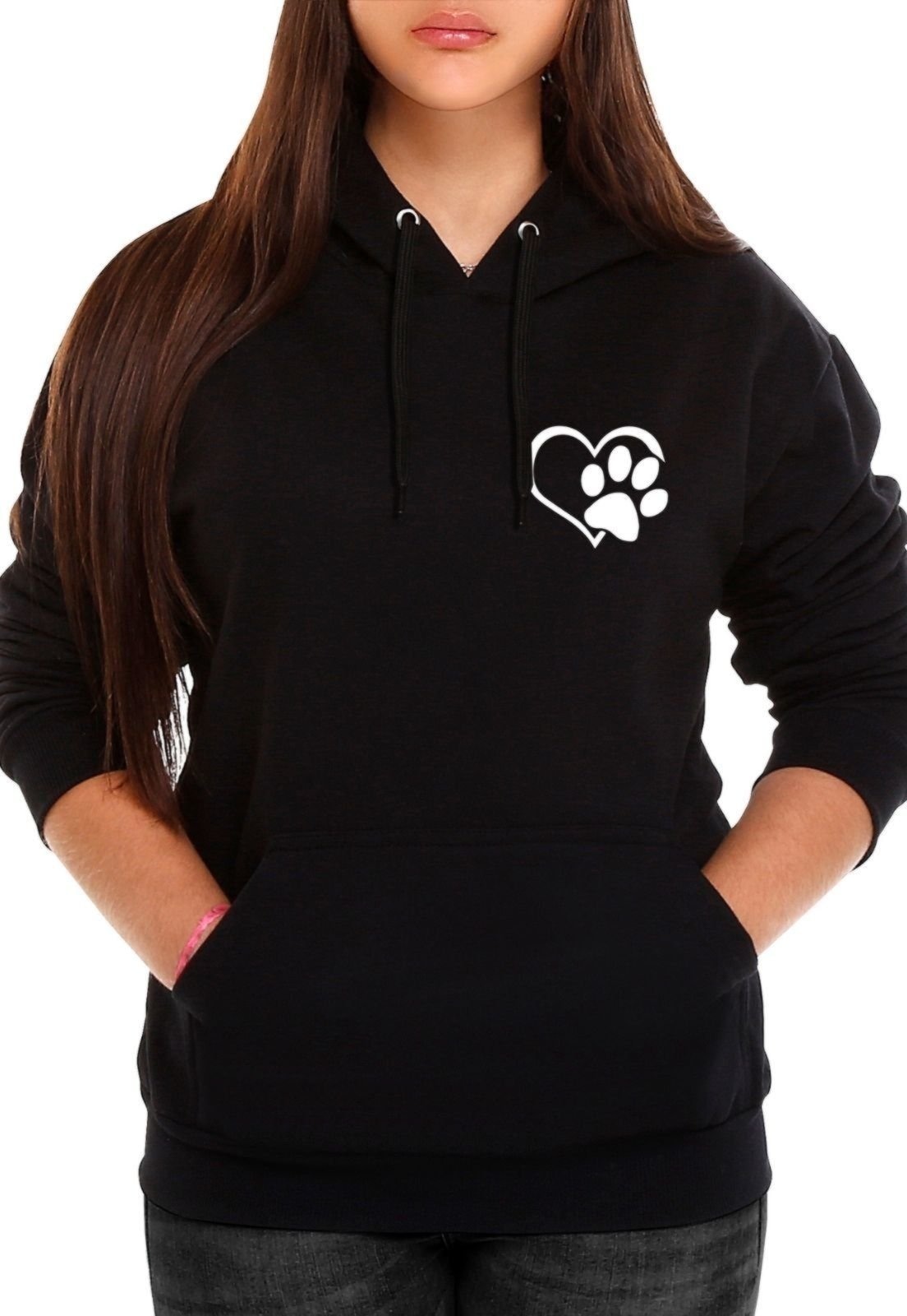 Imagem principal Blusa de Frio Moletom Flanelado Amor de Patas Feminino Canguru Benellys preto