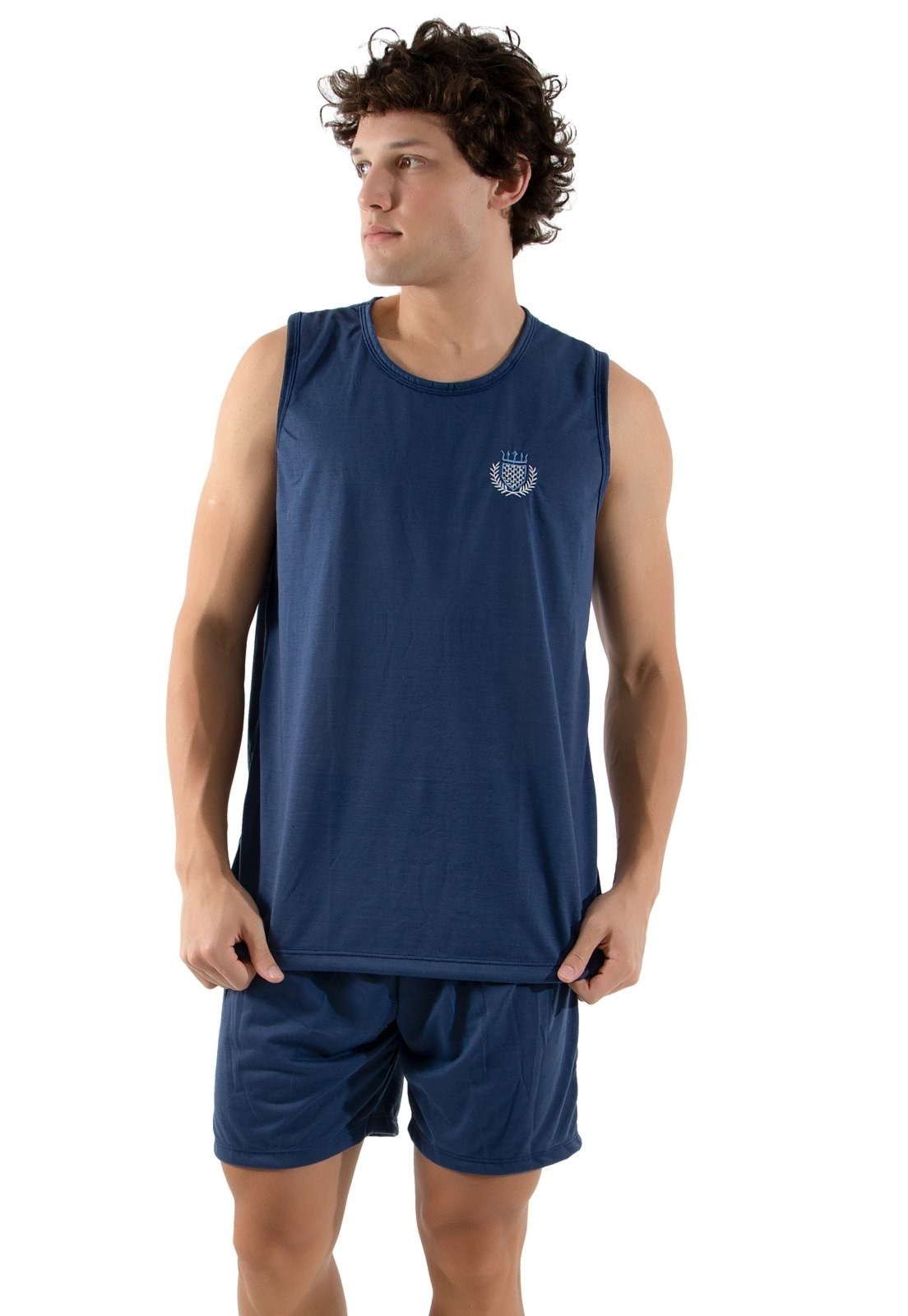 Imagem principal Pijama Masculino Regata Linha Noite azul marinho