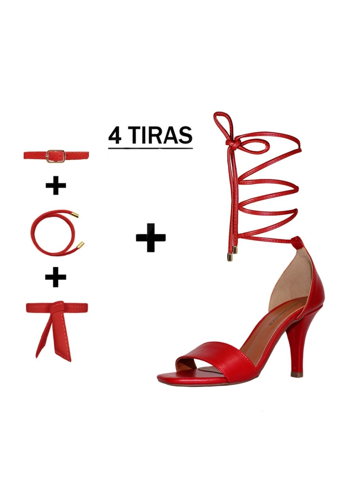 Imagem principal Sandália Troca Tira Salto Alto Fino Luiza Sobreira Vermelha Mod. 2130-2 Luiza Sobreira vermelho