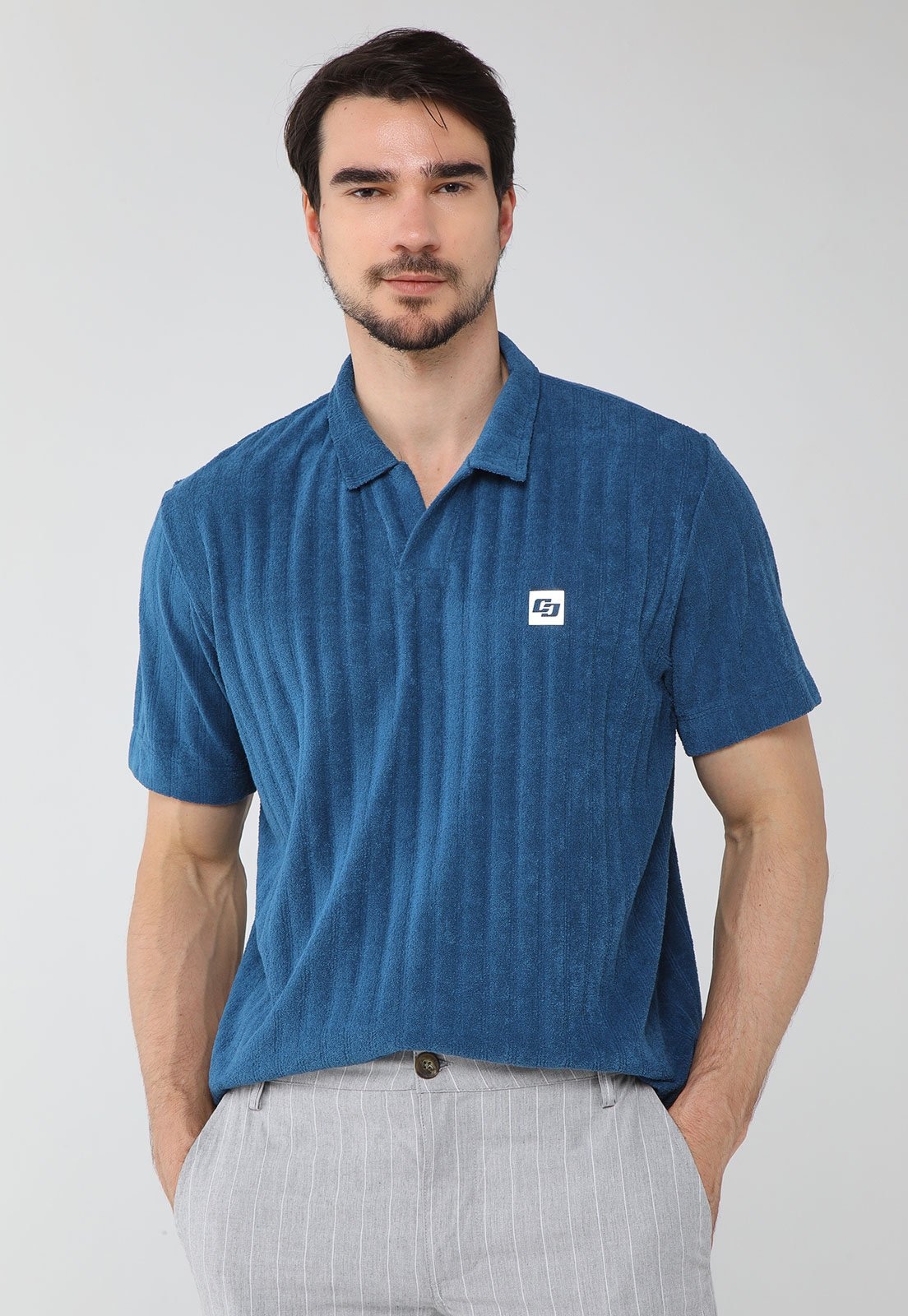 Imagem principal Polo Masculina Colcci Texturizada Colcci azul