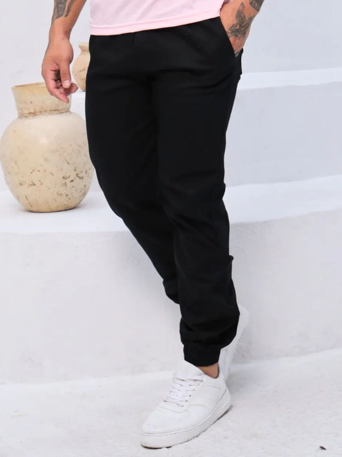 Imagem principal Calça Jogger Masculina 5 Estilos Casual Confortável com Elastano 5 ESTILOS preto
