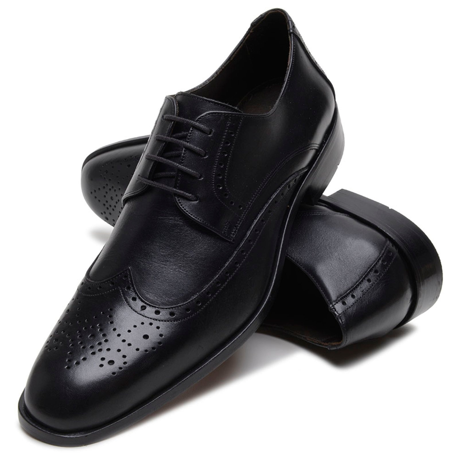 Imagem principal Sapato Masculino Oxford Veritimo Brogue Sola De Couro Social Clássico Elegante Conforto Veritimo preto
