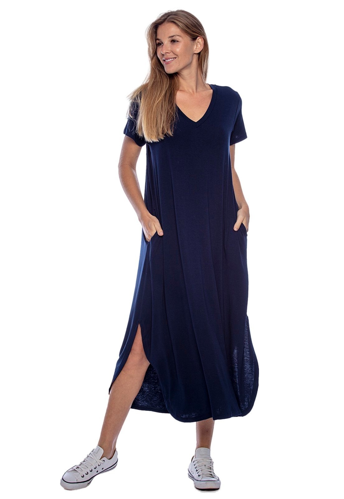 Imagem principal Vestido Midi Amplo Malha com Bolso Amazonia Vital Azul Amazonia Vital azul marinho