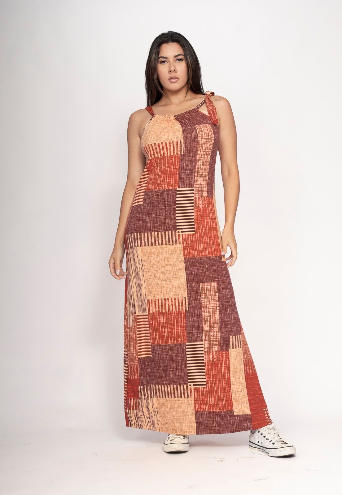 Imagem principal Vestido Amaoznia Vital Capotira Longo Malha Alça Ajustável Tramas do Sol Amazonia Vital estampado