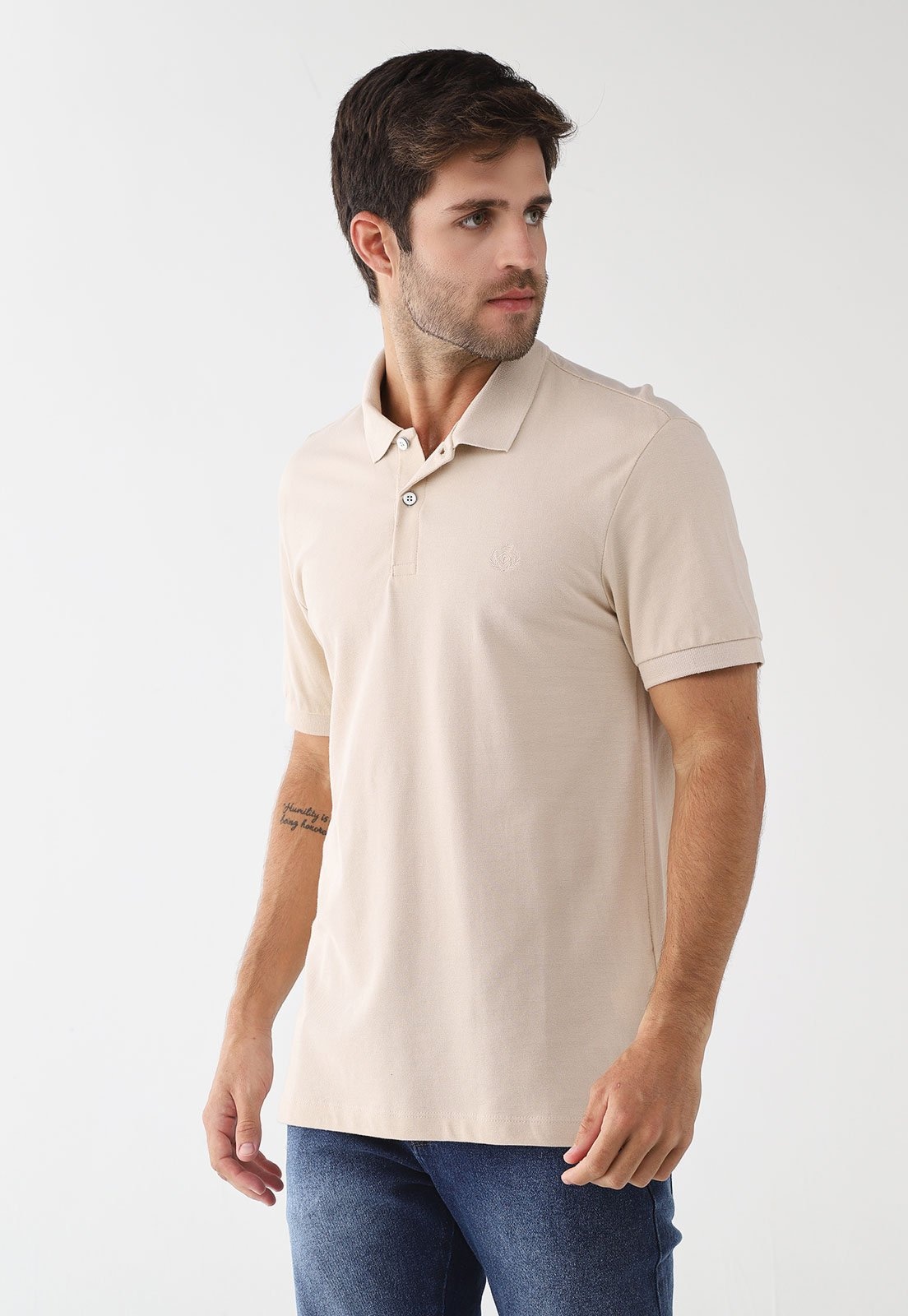 Imagem principal Polo Masculina Forum Gola Tradicional Forum bege