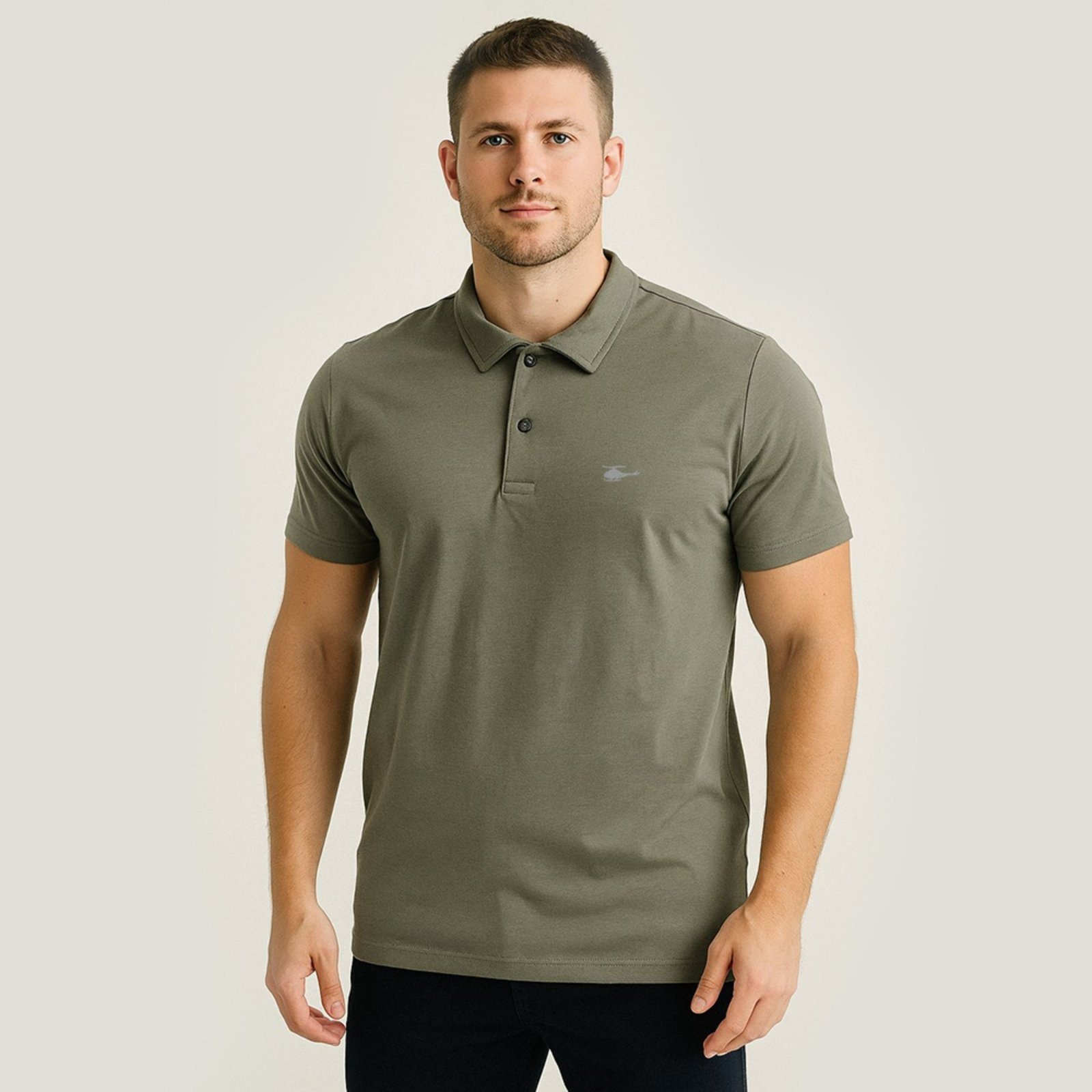 Imagem principal Camisa Polo Masculina Básica Sallo Premium Cimento Queimado Sallo cinza