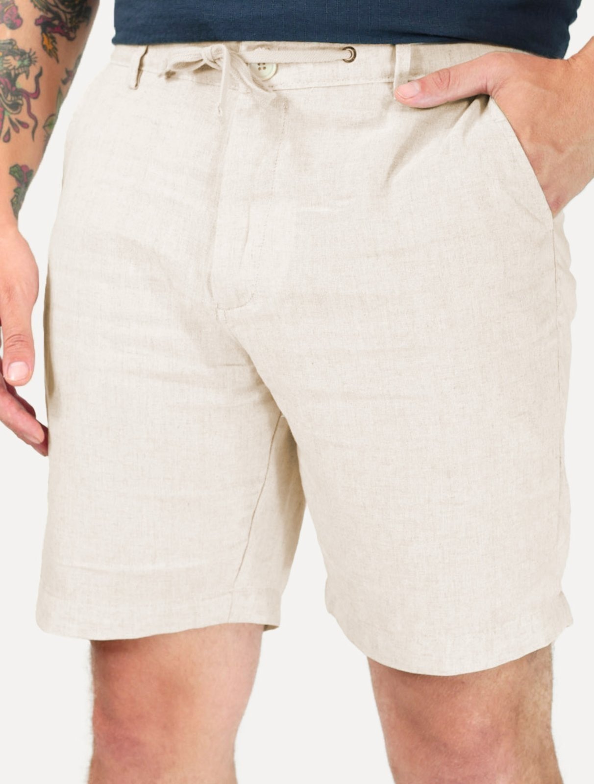 Imagem principal Bermuda Calvin Klein Jeans Masculina Cadarço Linen Caqui Calvin Klein cáqui caqui