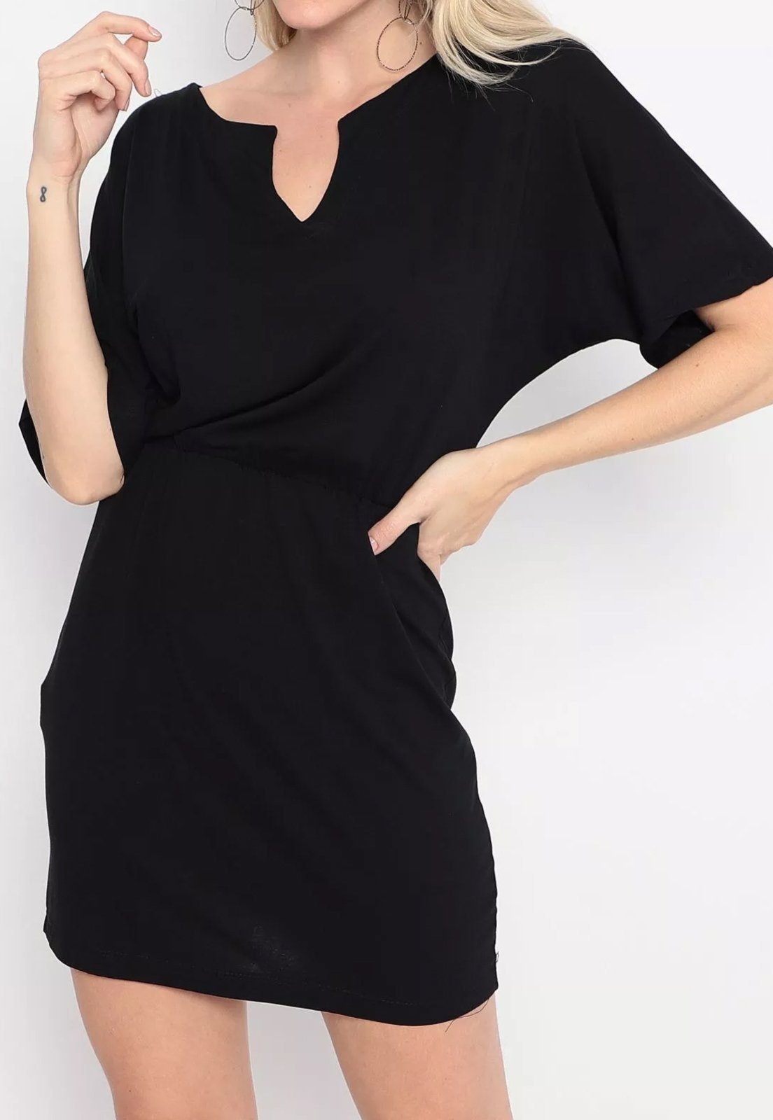 Imagem principal Vestido Maria Paes com Decote Maria Paes preto