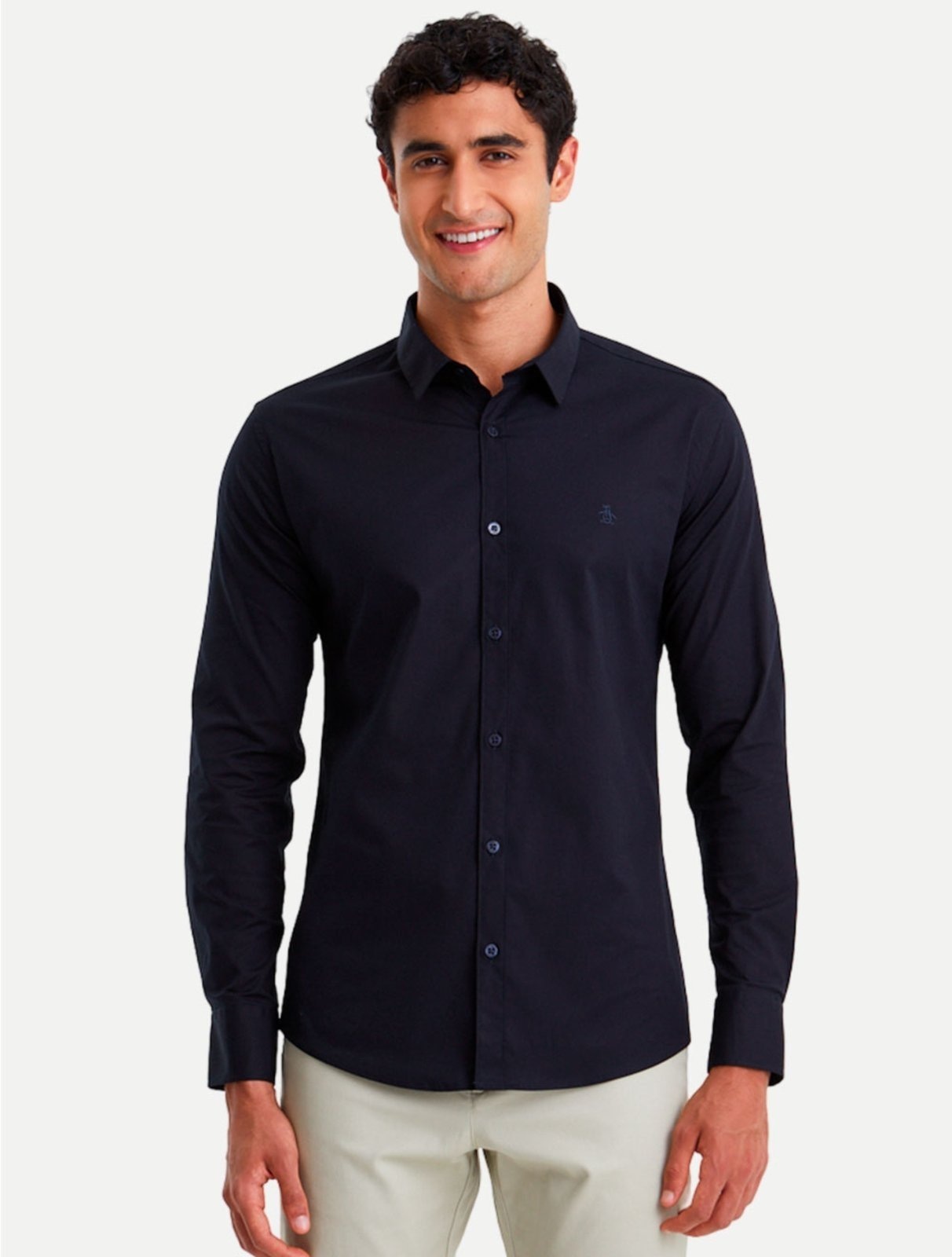 Imagem principal Camisa Original Penguin Social ML Slim BPWF0024 Marinho Penguin azul