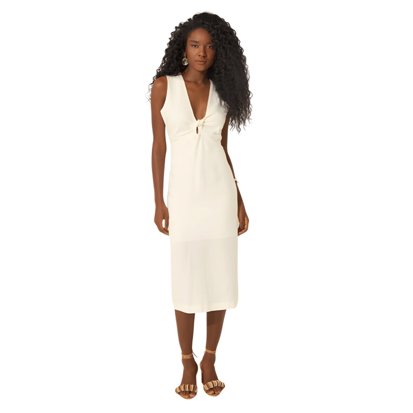 Imagem principal Vestido Midi Com Torção Lez a Lez branco