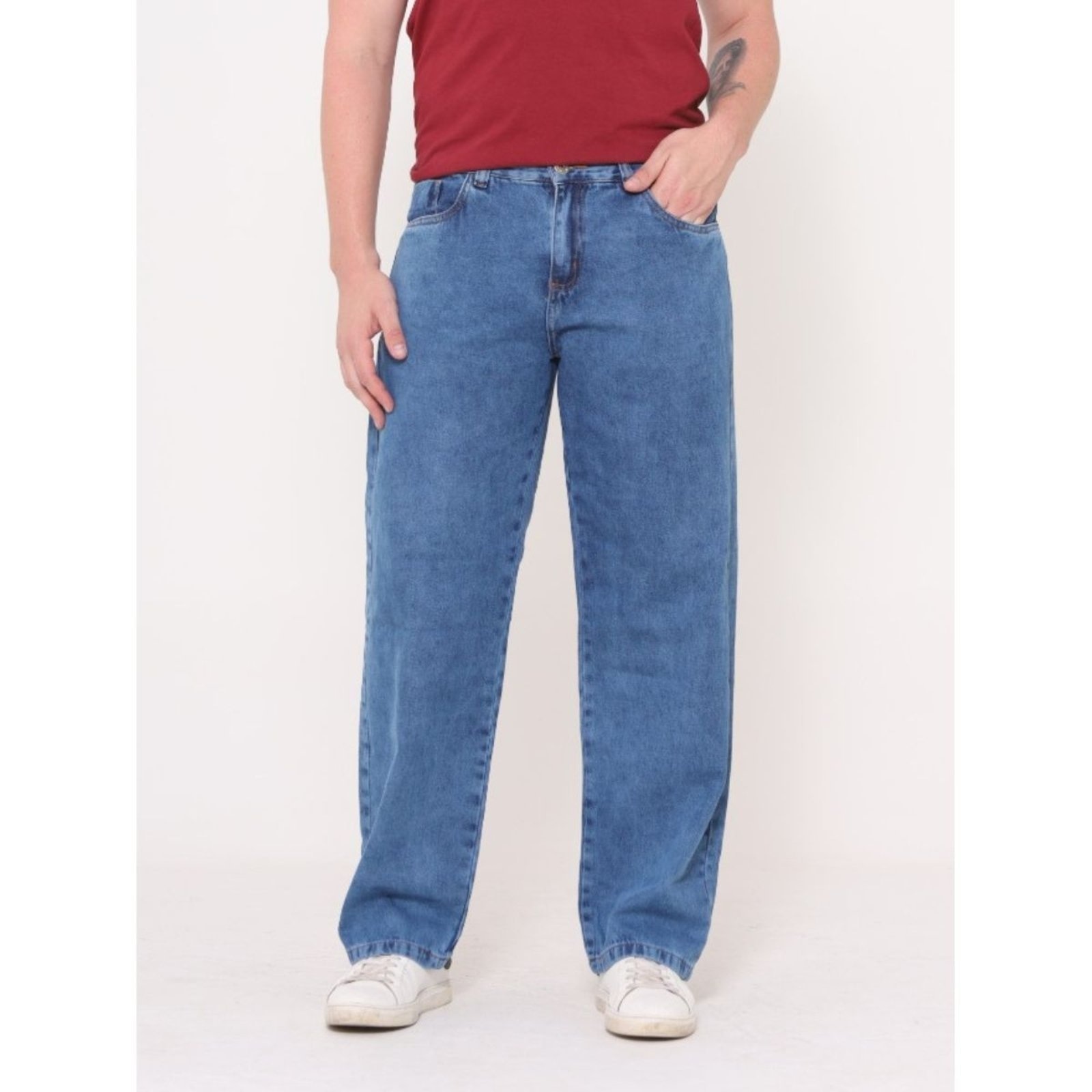 Imagem principal Calça Masculina Alleppo Super Balão Jeans Bag Boca Larga Streetwear Alleppo Jeans azul