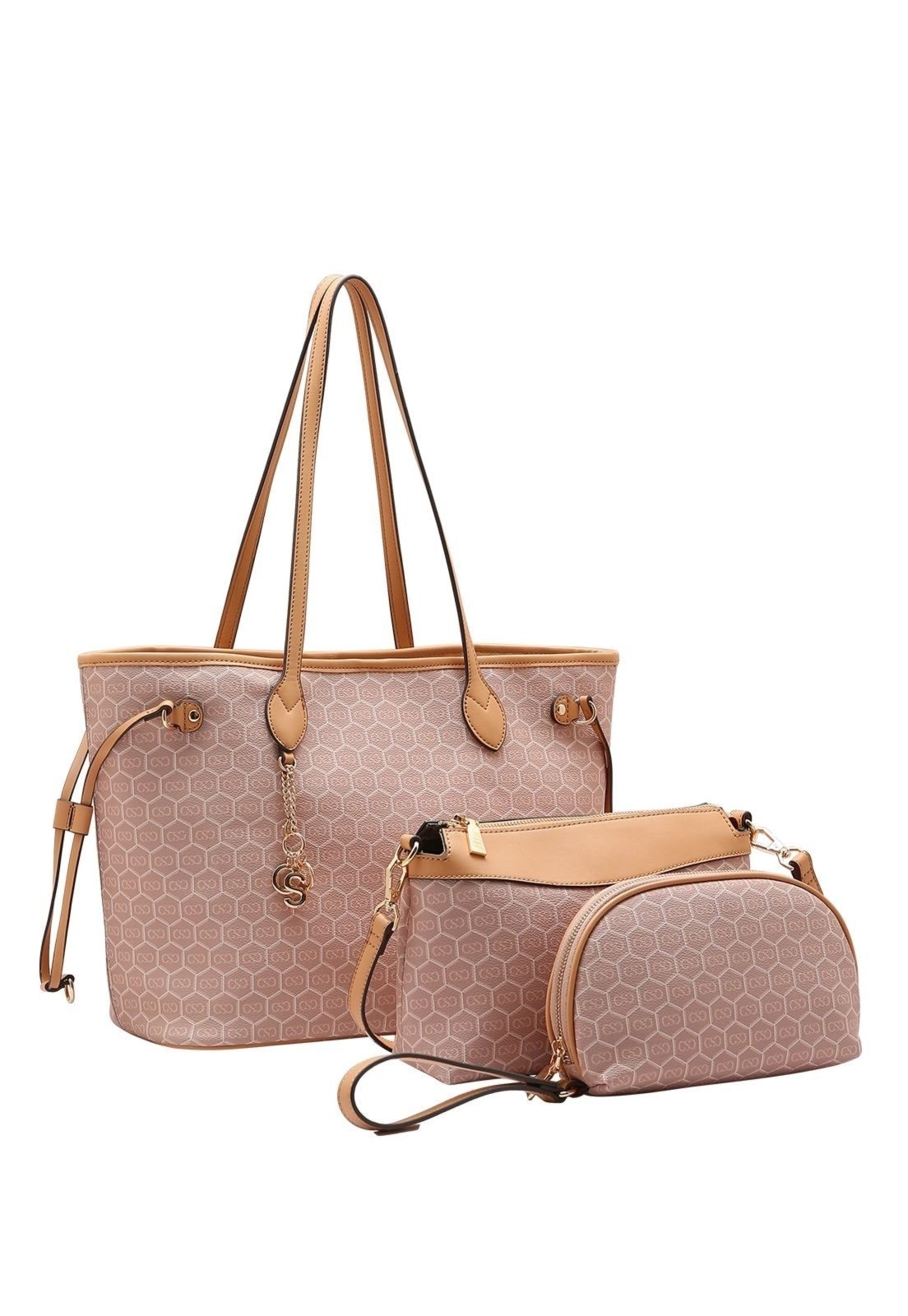 Imagem principal Bolsa Feminina Chenson New Monograma Dupla Face Kit 3 Peças 3485427 Chenson rosa