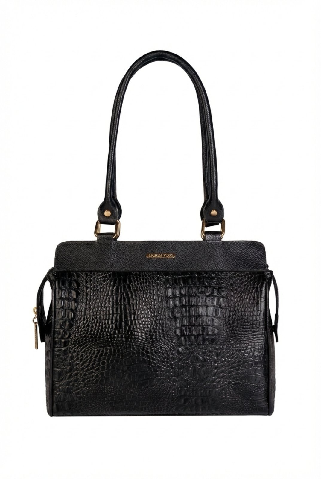 Imagem principal Bolsa de ombro em couro croco Silvia Andrea Vinci preto