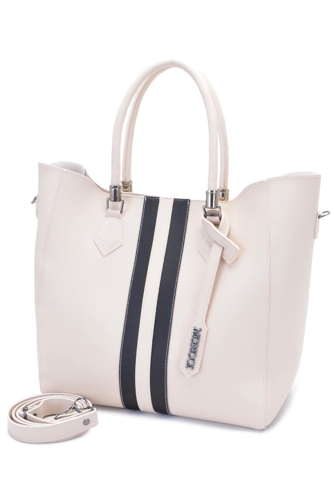 Imagem principal Bolsa Sacola Transversal Grande Moncci Marfim com MONCCI bege/branco/multicolorido/off-white/preto