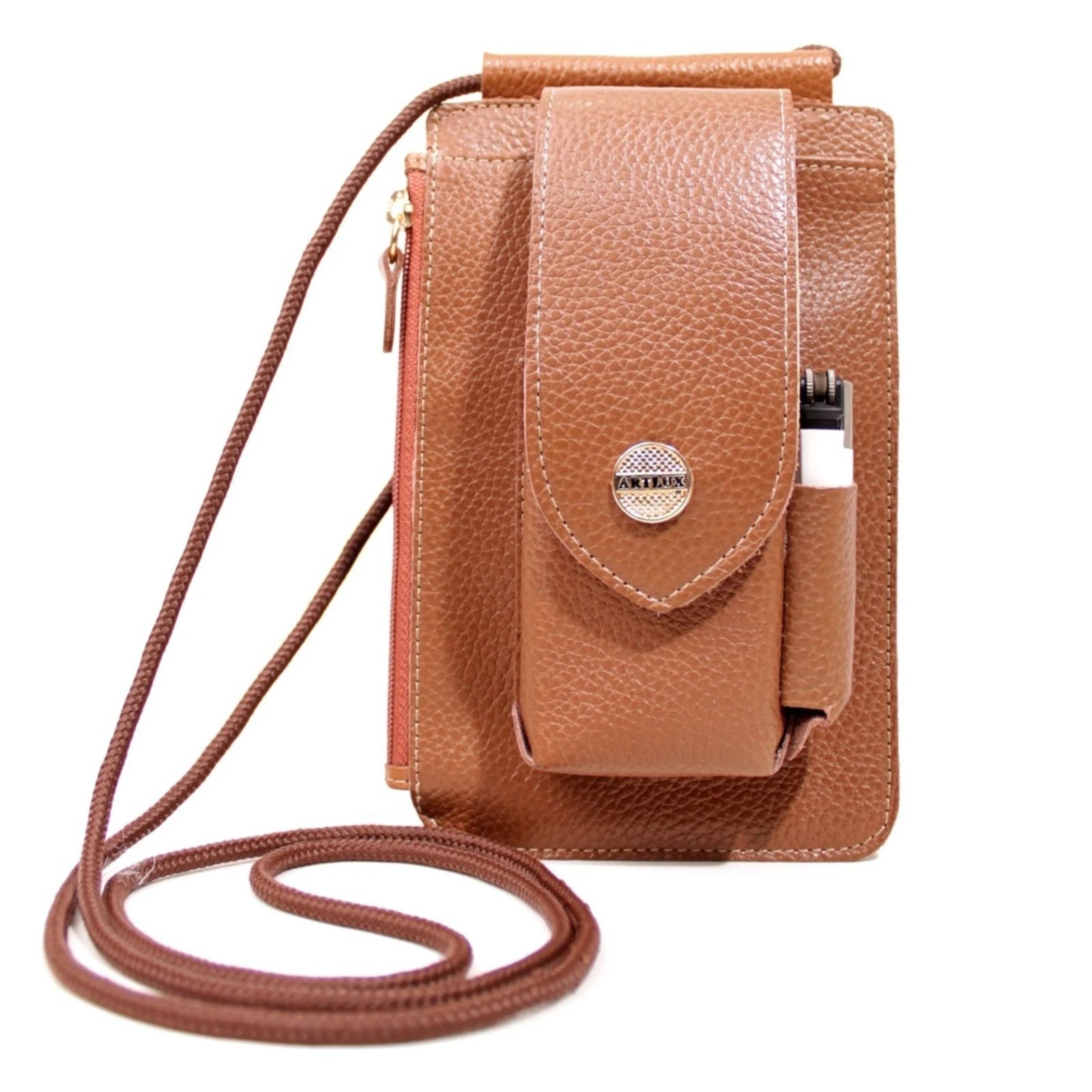 Imagem principal Bolsa Transversal Cigarreira em Couro Artlux 9057 Artlux caramelo