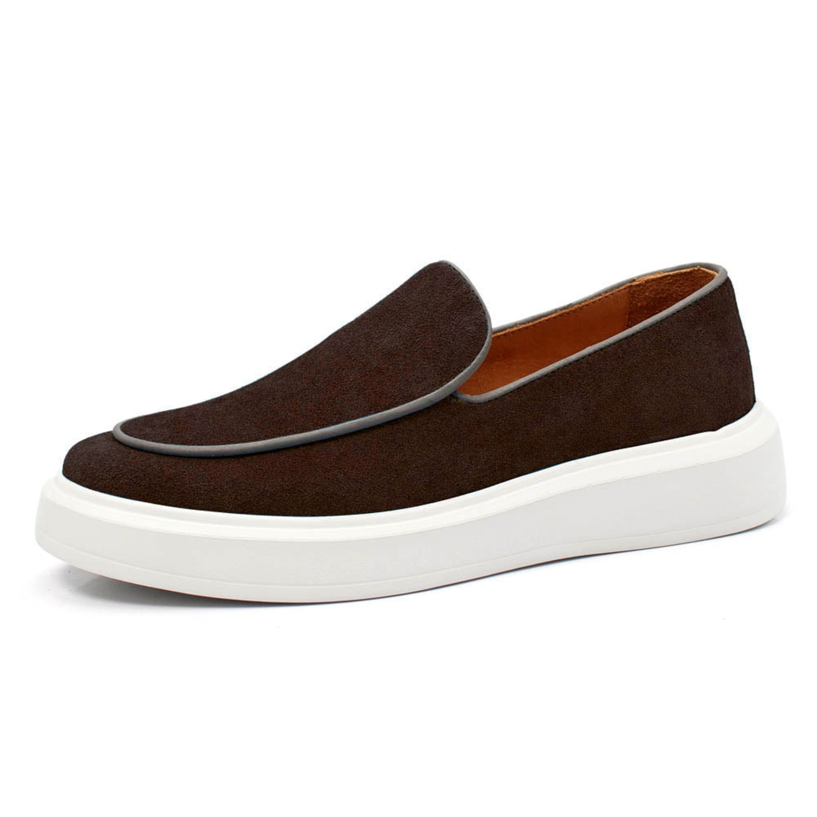 Imagem principal Sapatenis Slip On Masculino Lavini Tenis Iate Casual Couro Legitimo Lavini Shoes café