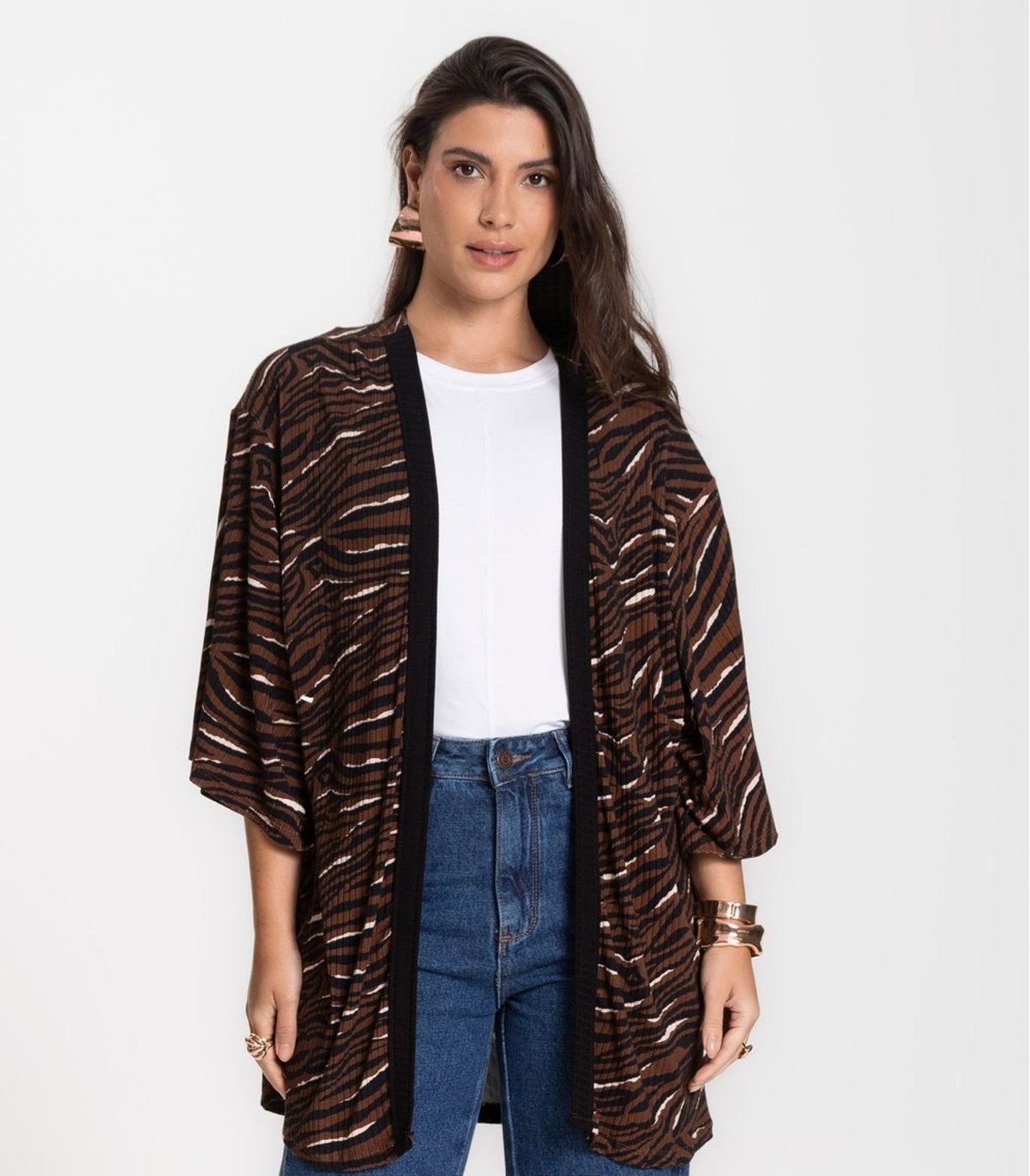 Imagem principal Kimono Feminino Infinita Cor Chocolate Select marrom