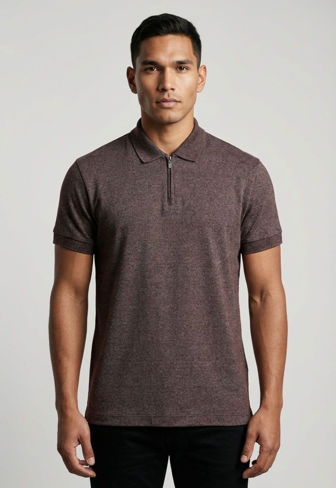 Imagem principal Polo Masculina Aramis Zíper Mescla Aramis vinho