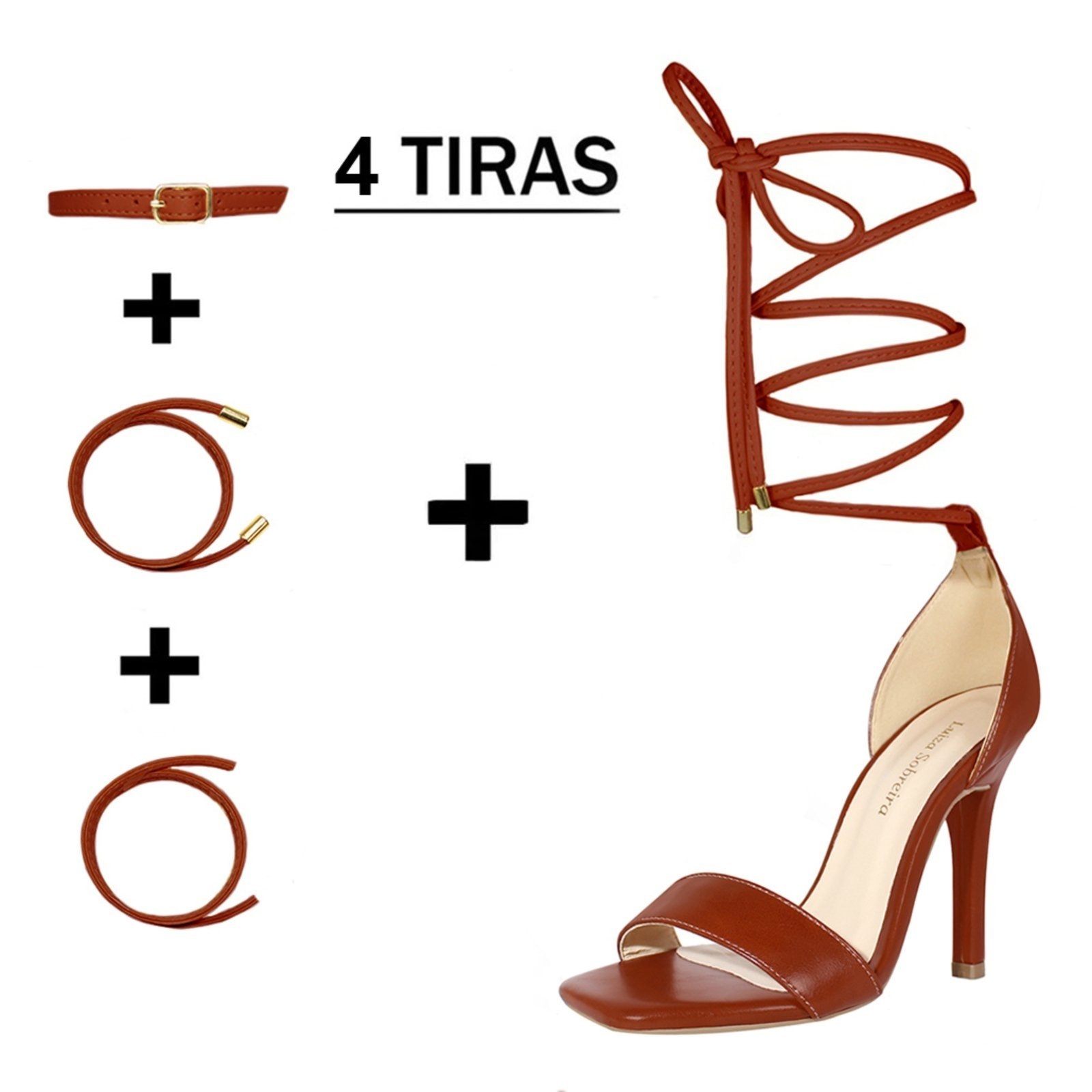 Imagem principal Sandália Troca Tira Salto Alto Fino 12 cm Luiza Sobreira Whisky Mod. 2261-2 Luiza Sobreira marrom