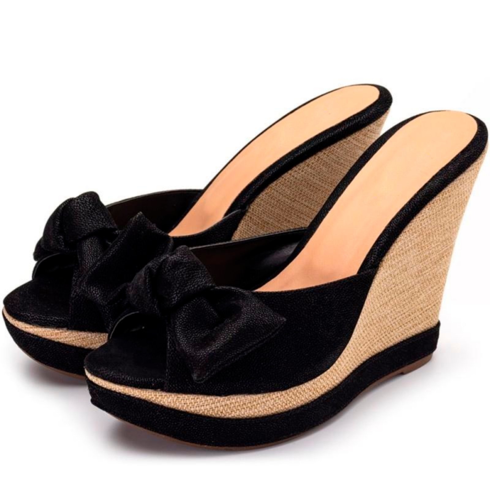 Imagem principal Tamanco Feminino Anabela Nobucado Lançamento Flor da Pele preto