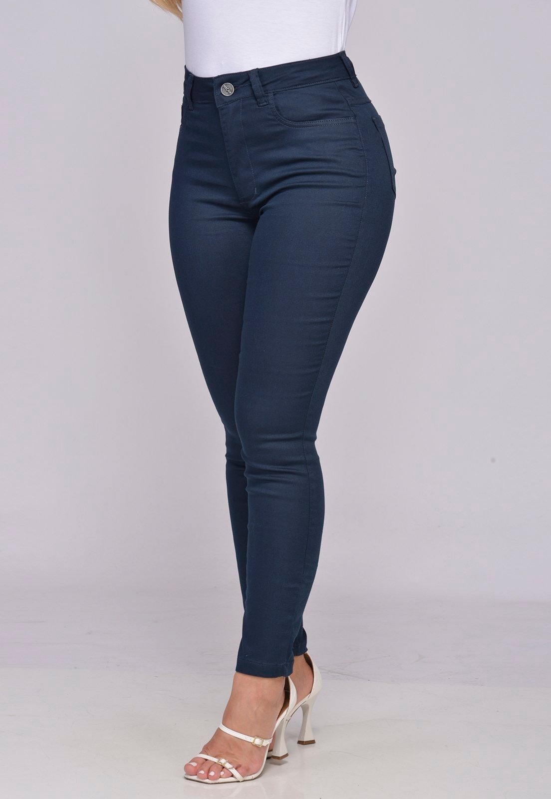 Imagem principal Calça Sarja Feminina Skinny Cintura Alta Elastano 7914 Marinho Macaw azul/azul marinho azul