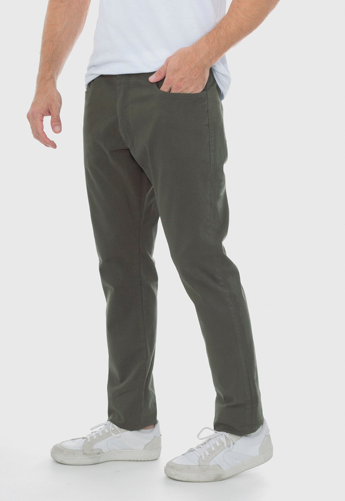 Imagem principal Calça Sarja Masculina Casual Basica Slim 7797 Macaw verde/verde militar/verde oliva verde