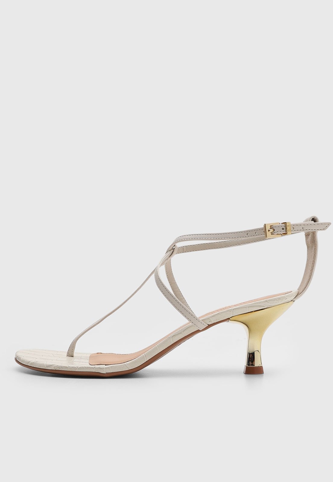 Imagem principal Sandália Feminina Santa Lolla Salto Fino Metalizado Off-White Santa Lolla off-white white