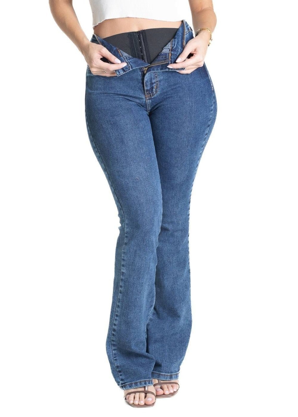 Imagem principal Calça Jeans Sawary Super Lipo Boot Cut - 281338 Sawary azul