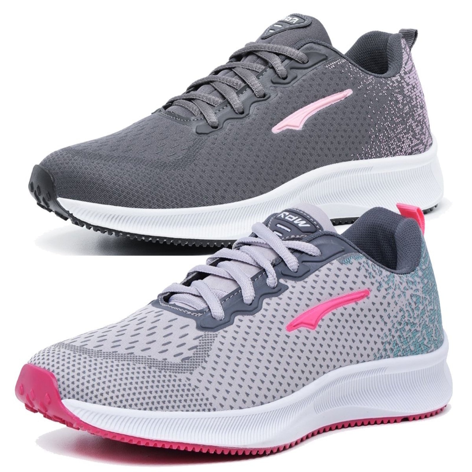 Imagem principal Kit 2 Tênis Academia Caminhada Feminino Confortável Leve e Macio Bia Ramos cinza/grafite