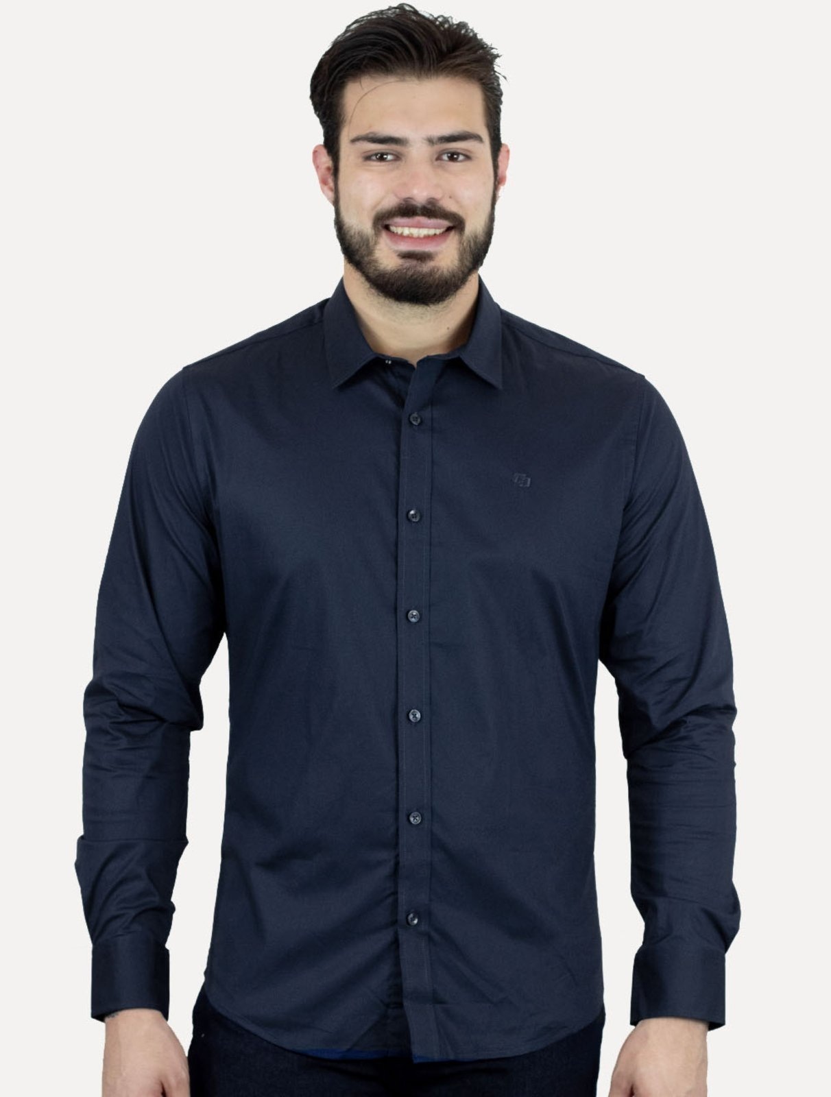 Imagem principal Camisa Colcci Masculina Slim Fit Básica Logo Colcci azul marinho