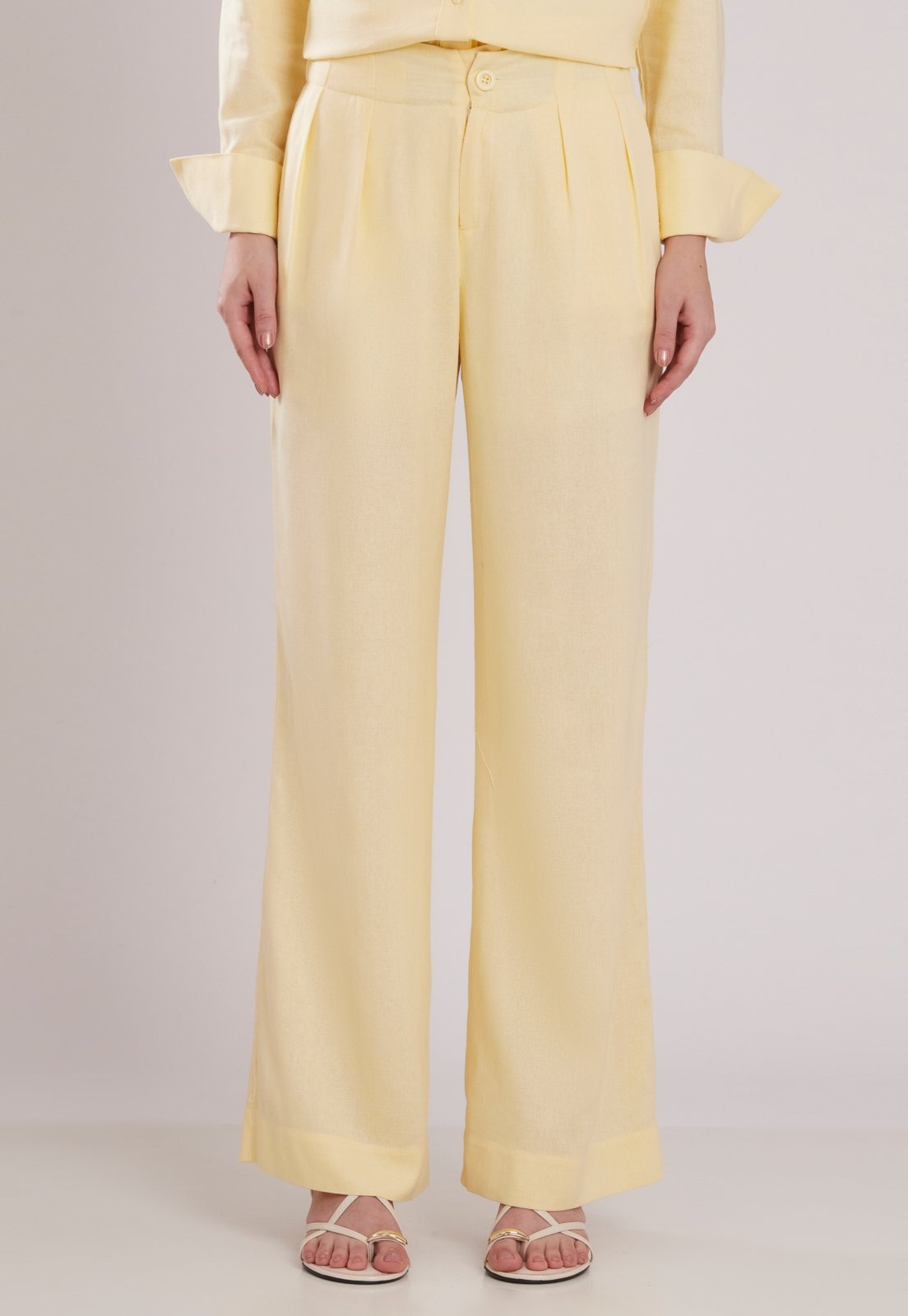 Imagem principal Calça Linho Wide Leg Alfaiataria Miss Joy 8470 MISS BY JOY amarelo