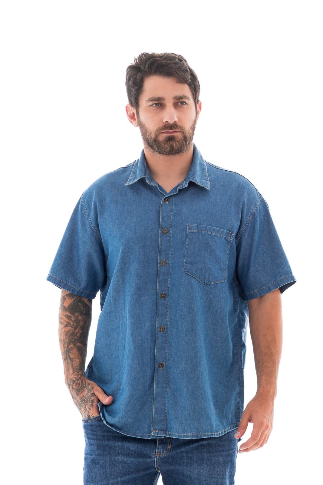 Imagem principal Camisa Masculina M/c Arauto Leve ARAUTO JEANS azul/jeans