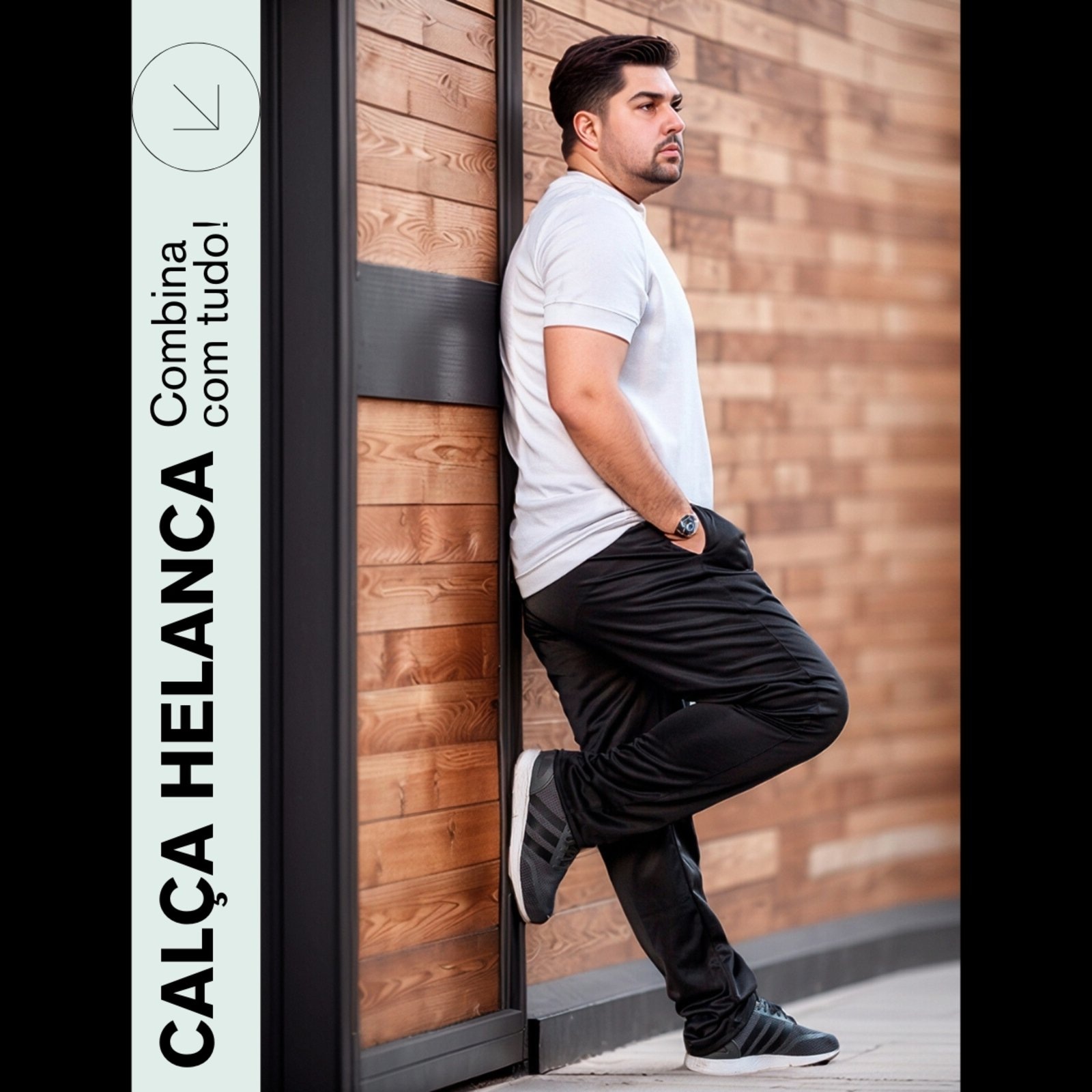 Imagem principal Calça Plus Size Esportiva KS Helanca Flanelada Treino Academia KS preto