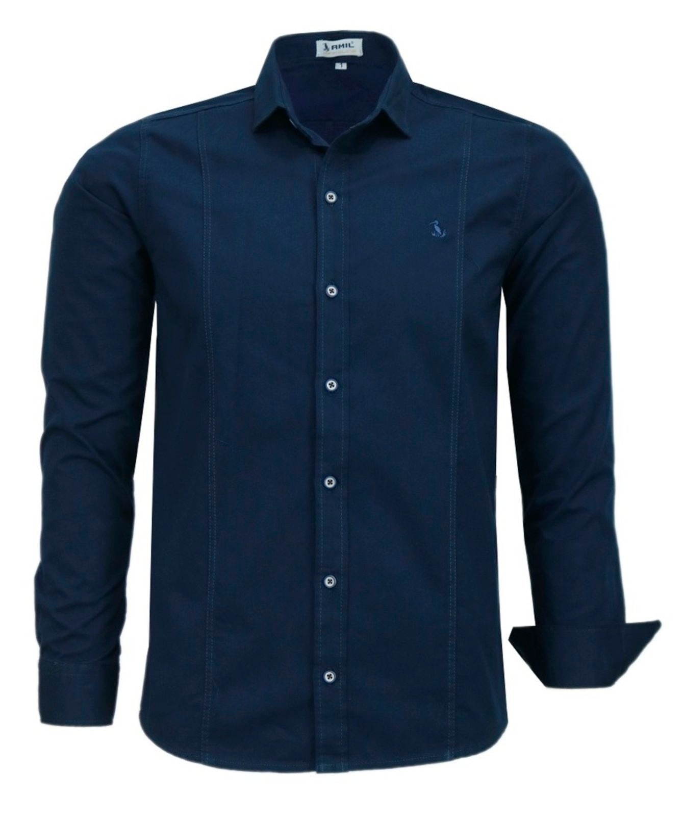 Imagem principal Camisa Social Amil Comfort Spectro Algodão Sarja Manga Longa Luxo Marinho Amil azul marinho