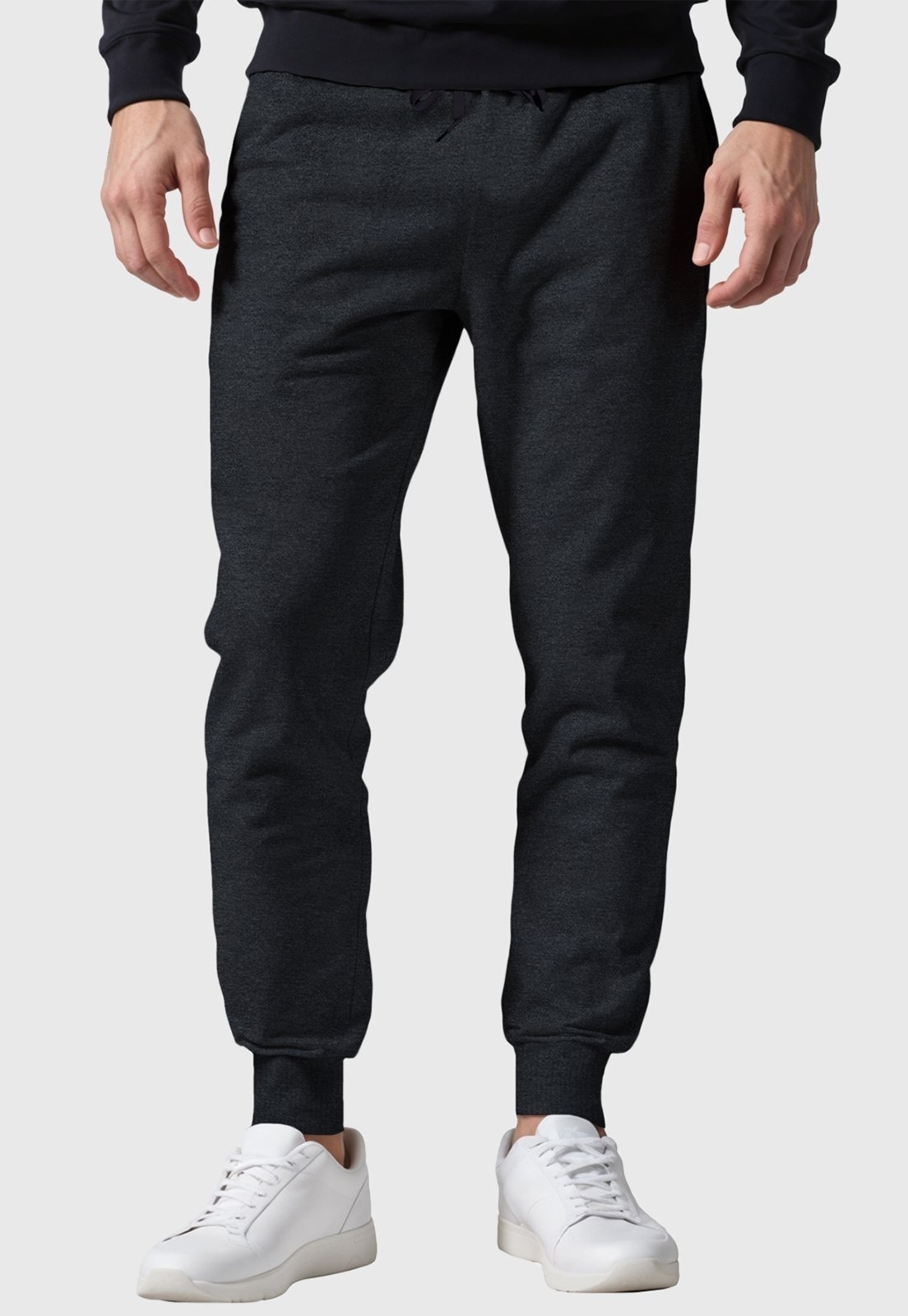 Imagem principal Calça Moletom Chumbo Slim Masculina com Bolso Traseiro Conforto e Estilo Benellys cinza