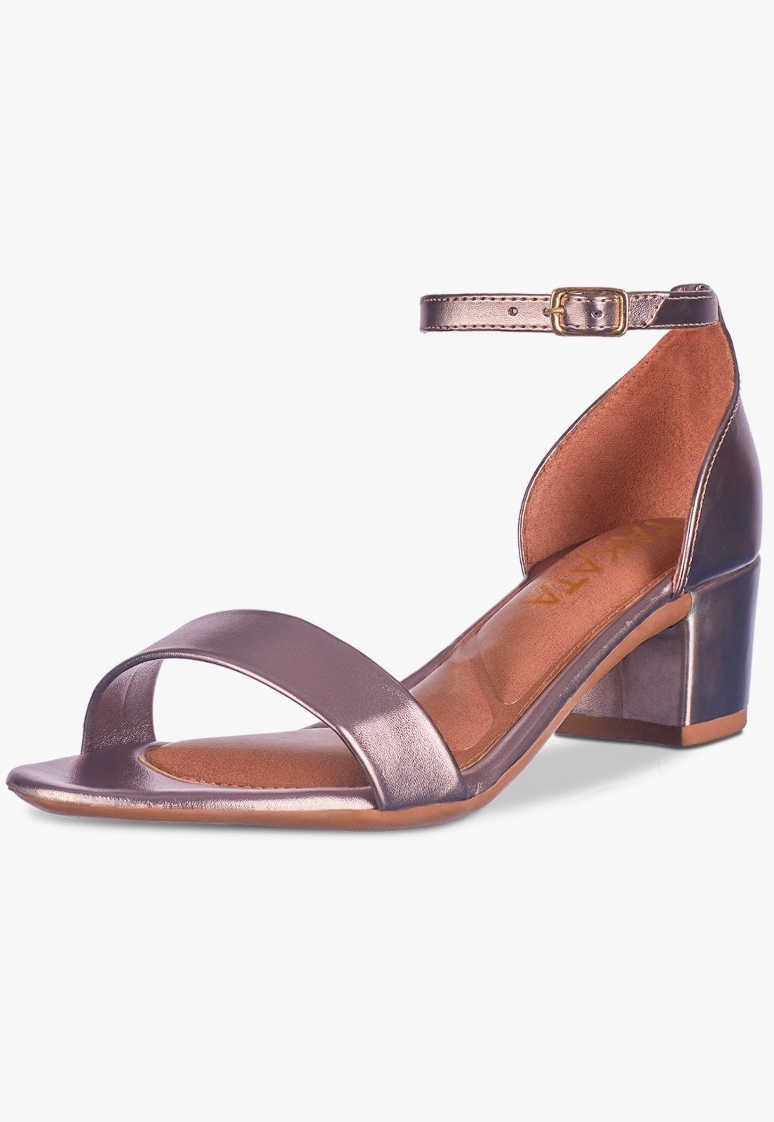 Imagem principal Sandalia Feminina Metalizada Salto Grosso Brilhante TAKATA BY RAFAEL TAKATA prata velho