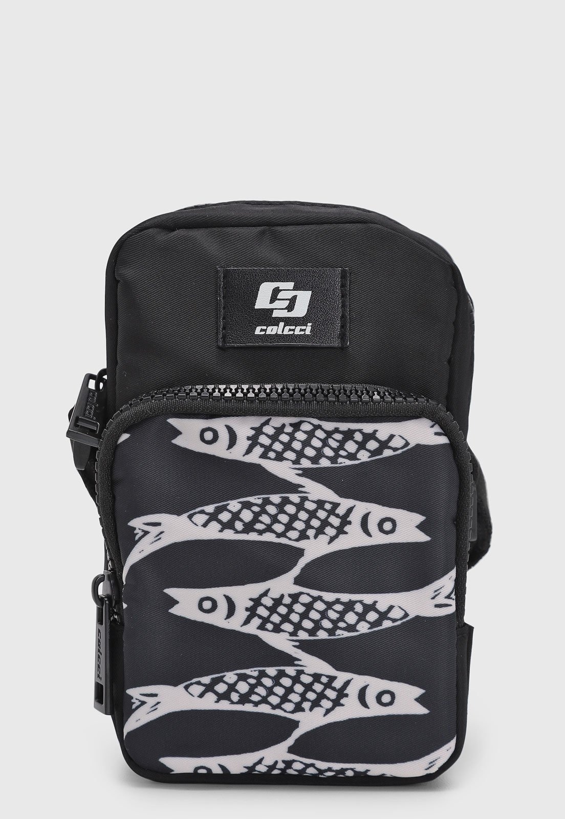 Imagem principal Bolsa Feminina Colcci Pequena Estampa de Peixes Preta Colcci preto