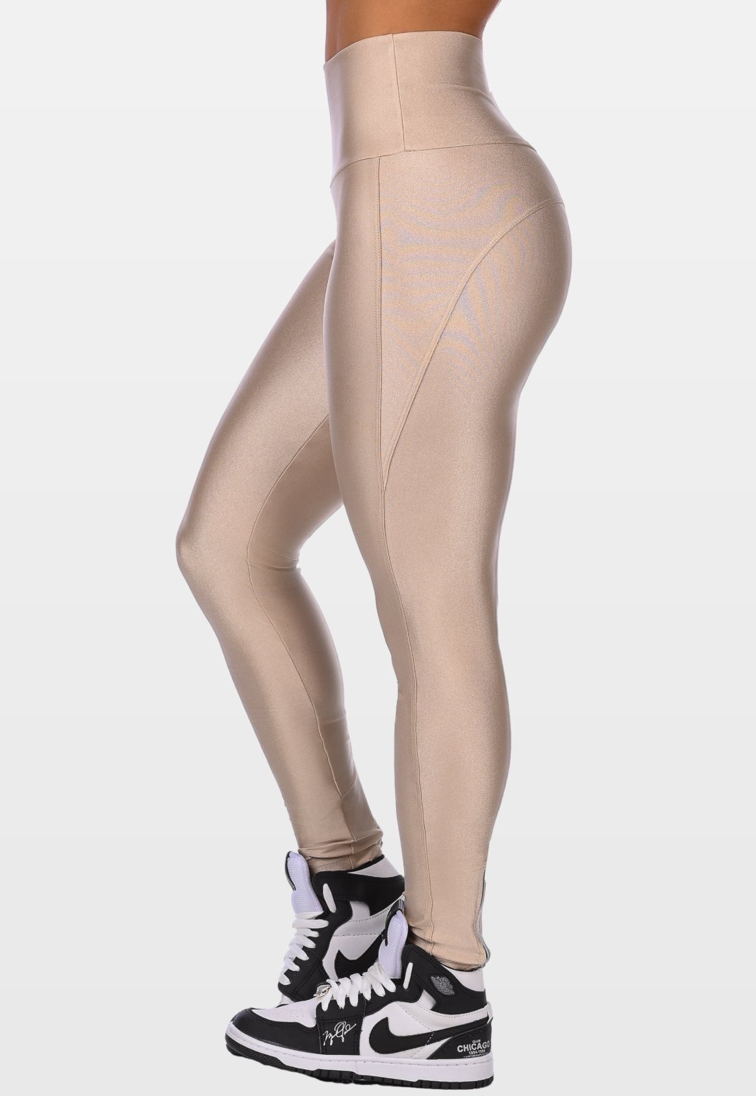 Imagem principal Calça Legging Fitness Cirrê Summer Soul Cós Alto Detalhe Zíper Summer Soul bege