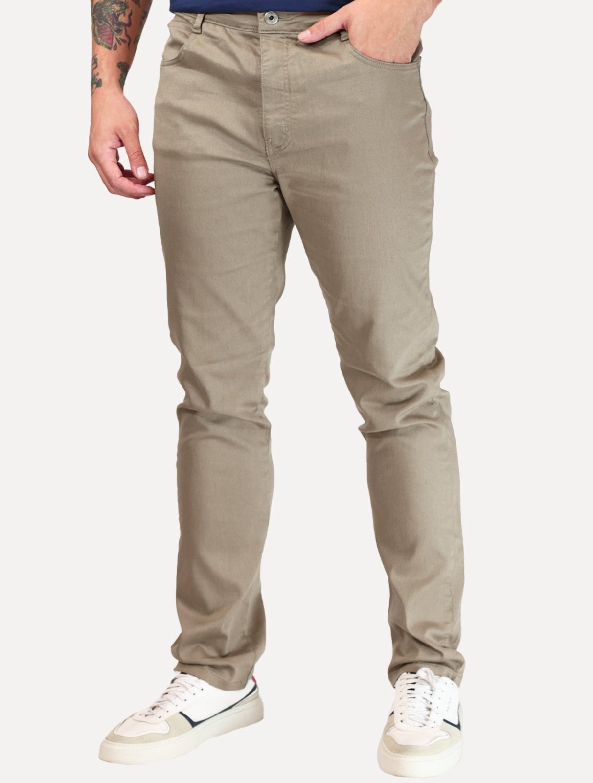 Imagem principal Calça Dudalina Jeans Masculina Slim Acetinada Dudalina cáqui