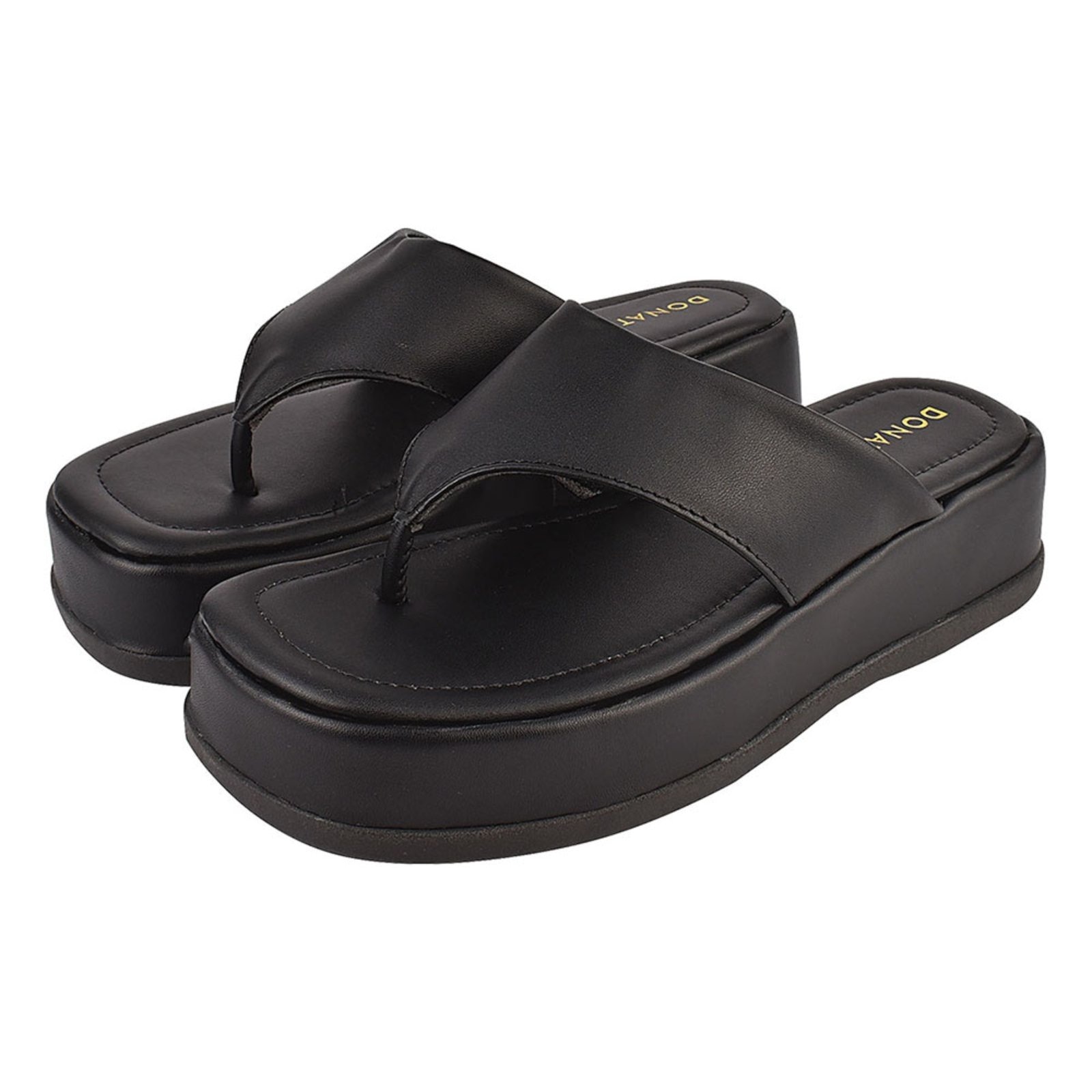 Imagem principal Sandália Plataforma Feminina Chinelo Donatella Shoes Macio Confortável Flatform Monte Shoes preto