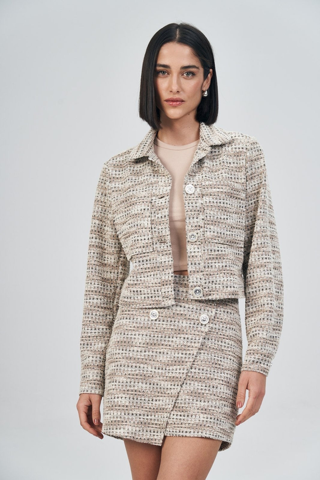 Imagem principal Casaco Tweed Feminino Acostamento ACT FEMININO nude