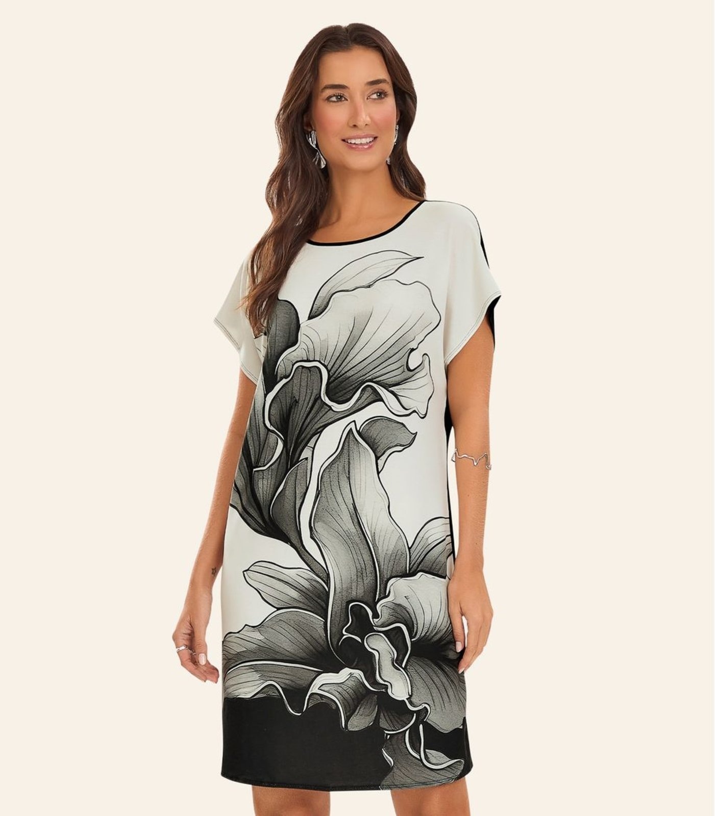 Imagem principal Vestido Curto Feminino Poly Flex Rovitex Rovitex preto