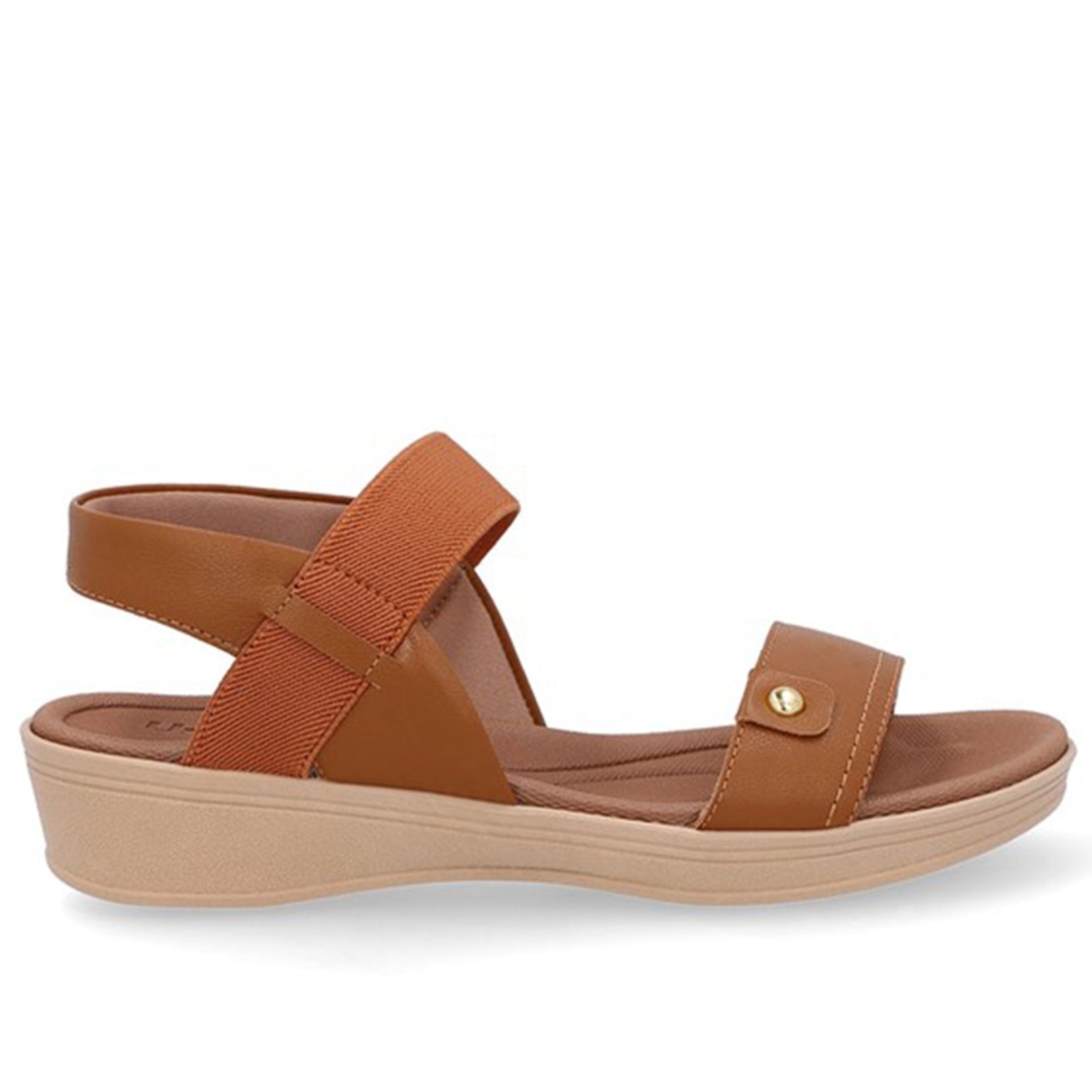 Imagem principal Sandália Usaflex Couro Tira Elástico Calce Fácil TAN - 003 Usaflex marrom tan