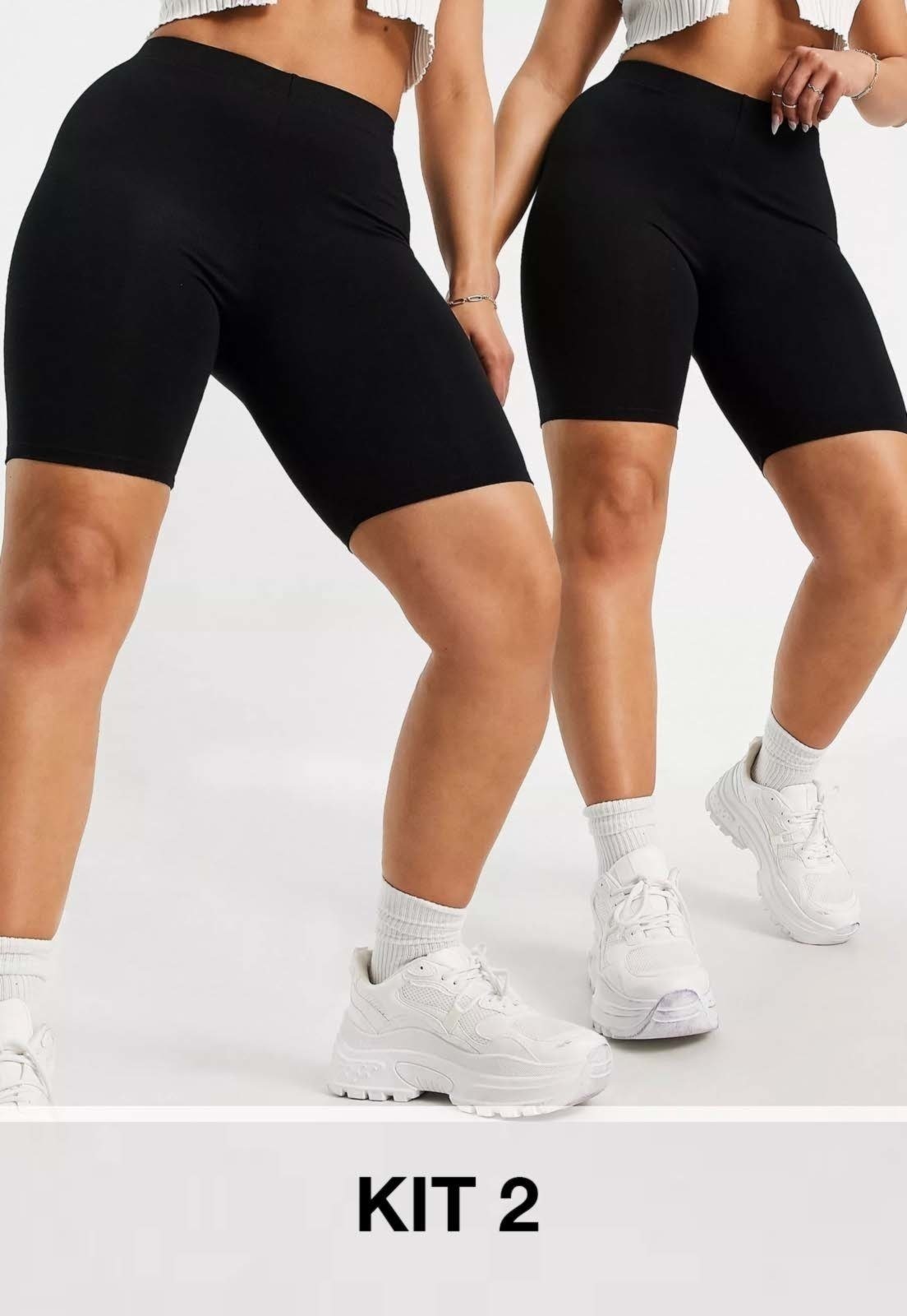 Imagem principal KIT 2 Bermudas Cintura Alta Diluxo Legging Ciclista Preta Diluxo preto