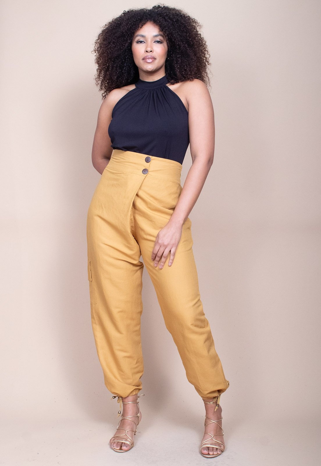 Imagem principal Calça Cabanafree Lisle Cargo Viscose Mostarda Cabanafree marrom